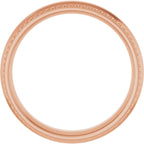 Rope & Milgrain Stepped-Edge Comfort-Fit Half Round Band