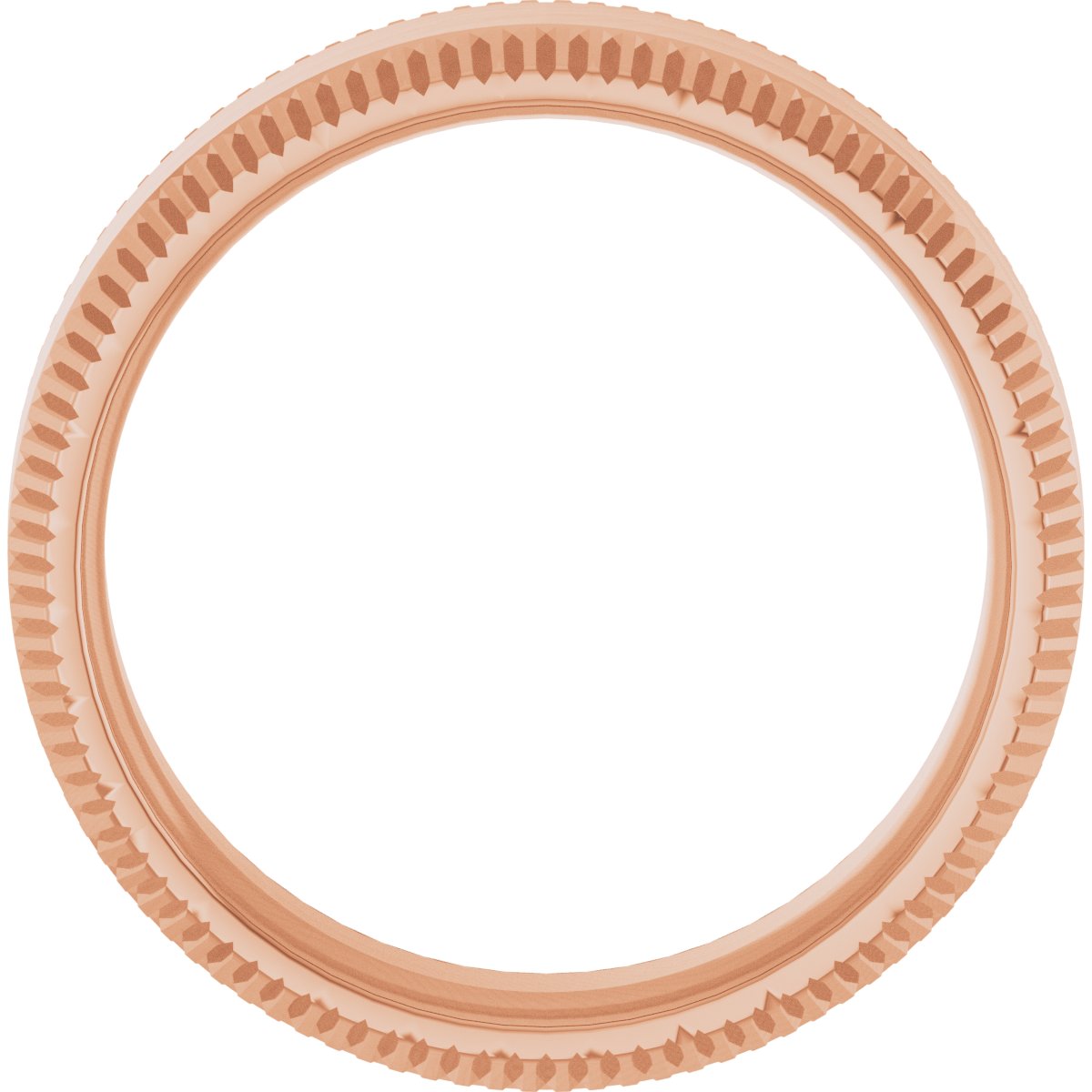 Beveled-Edge Grooved Comfort-Fit Half Round Band