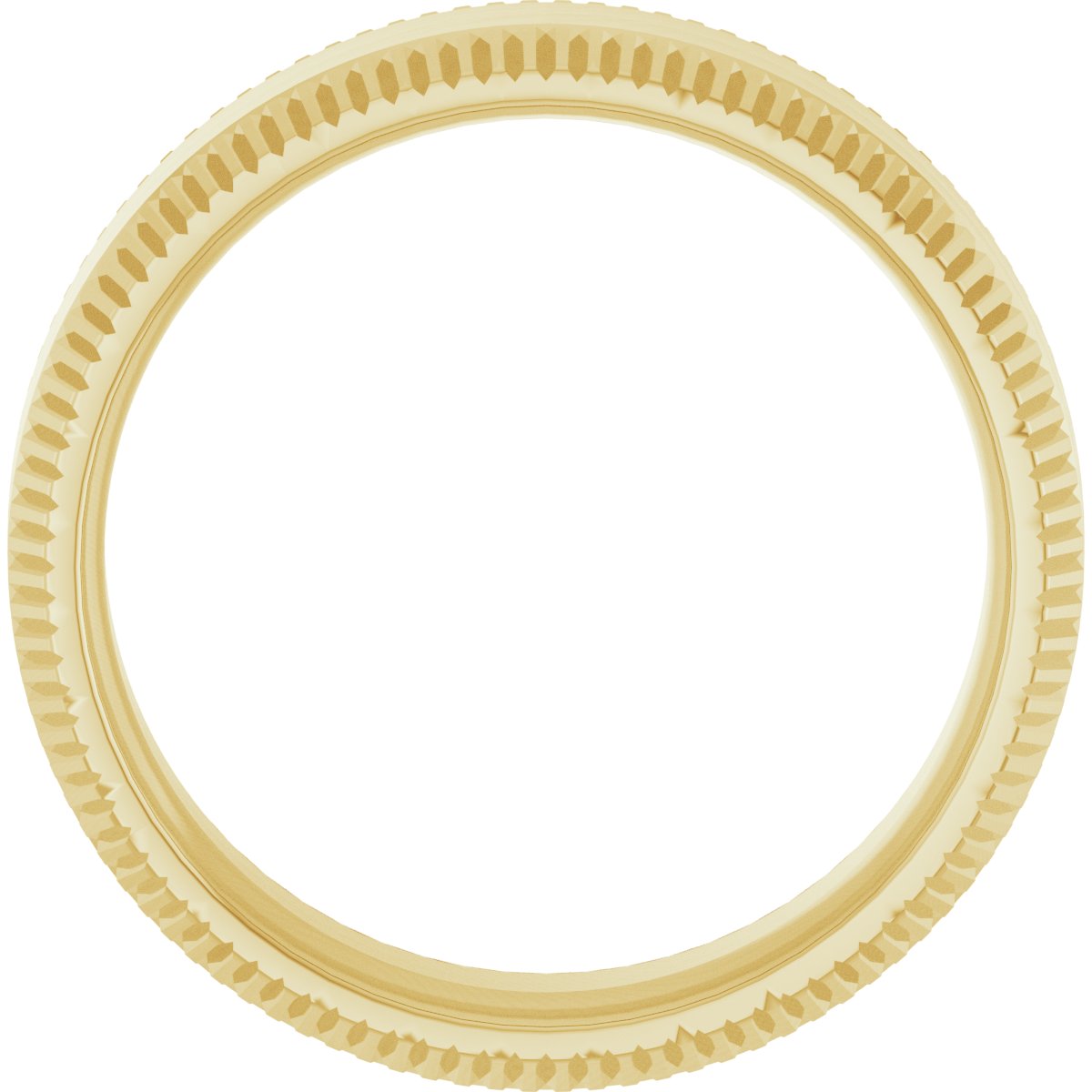 Beveled-Edge Grooved Comfort-Fit Half Round Band
