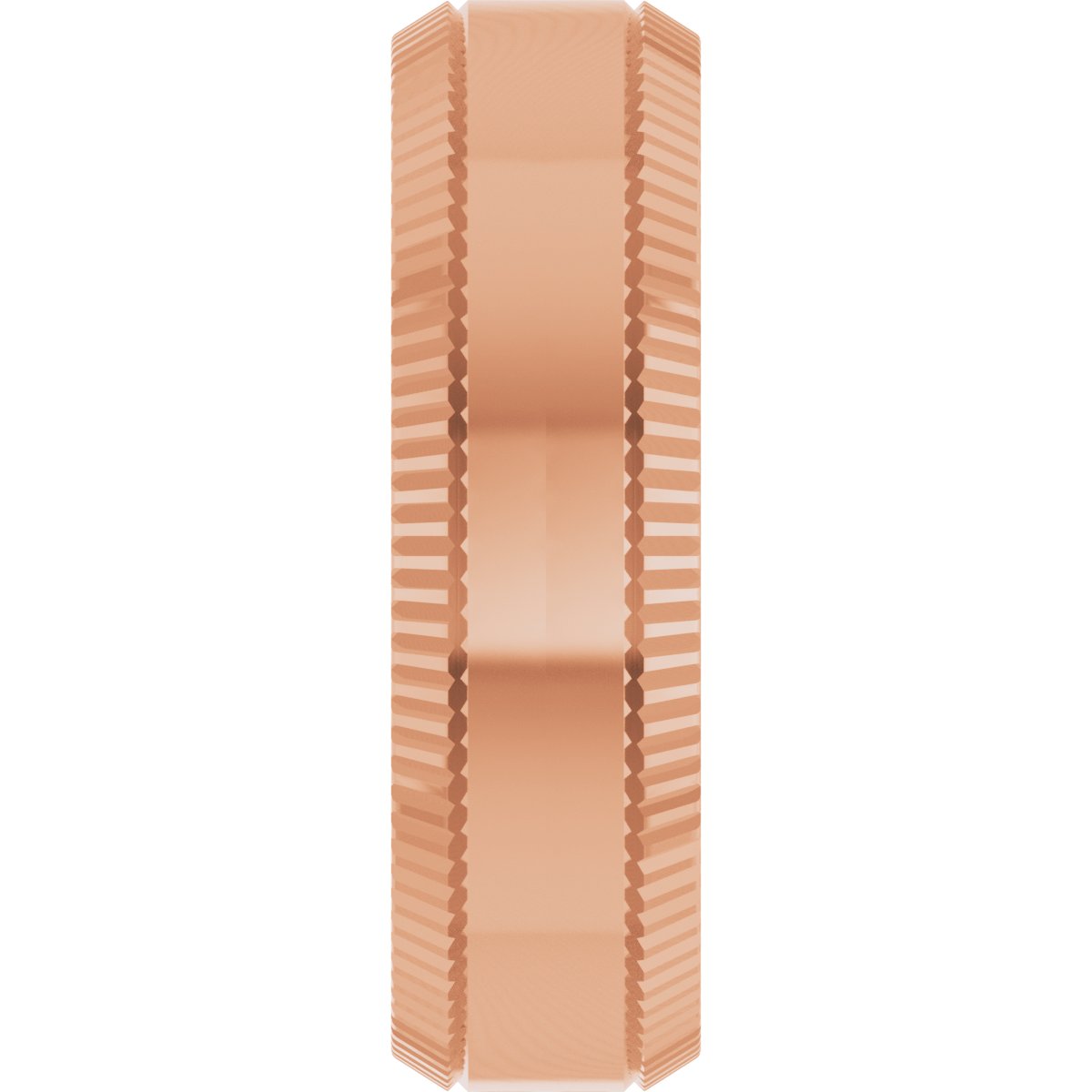 Beveled-Edge Grooved Comfort-Fit Half Round Band