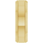 Beveled-Edge Grooved Comfort-Fit Half Round Band