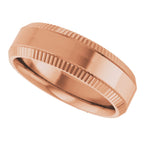 Beveled-Edge Grooved Comfort-Fit Half Round Band