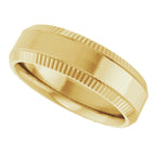 Beveled-Edge Grooved Comfort-Fit Half Round Band