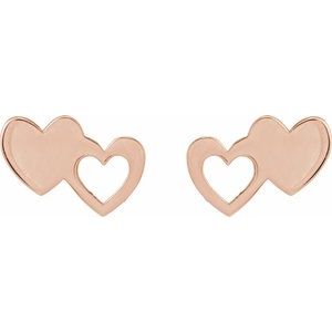 Double Heart Stud Earring