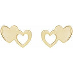 Double Heart Stud Earring