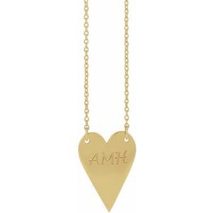 Engravable Heart Necklace or Center