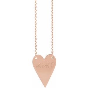 Engravable Heart Necklace or Center