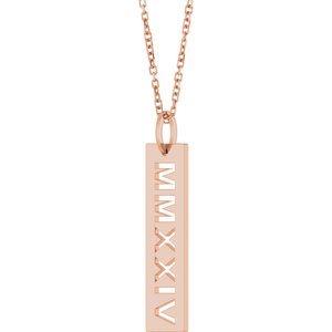 Roman Numeral Year Necklace or Pendant