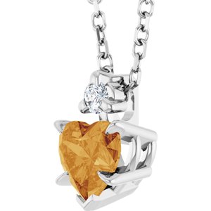 Accented Heart Necklace or Pendant