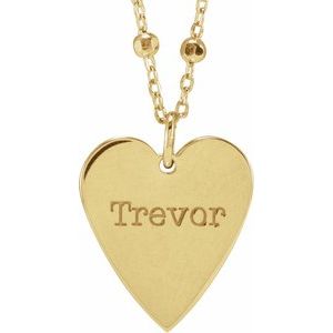 Engravable Heart Necklace or Pendant