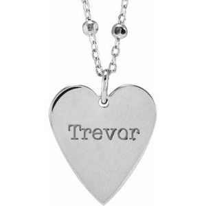 Engravable Heart Necklace or Pendant