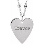 Engravable Heart Necklace or Pendant