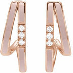 Accented Double-Row Enamel Hoop Earrings