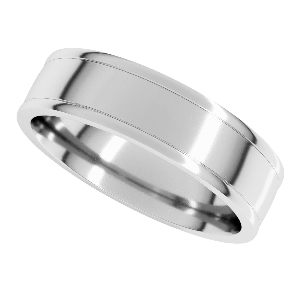 Round-Edge Grooved Comfort-Fit Half Round Band