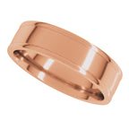 Round-Edge Grooved Comfort-Fit Half Round Band