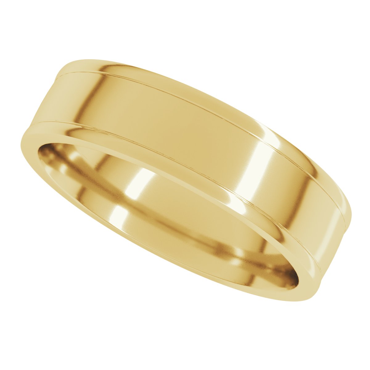 Round-Edge Grooved Comfort-Fit Half Round Band