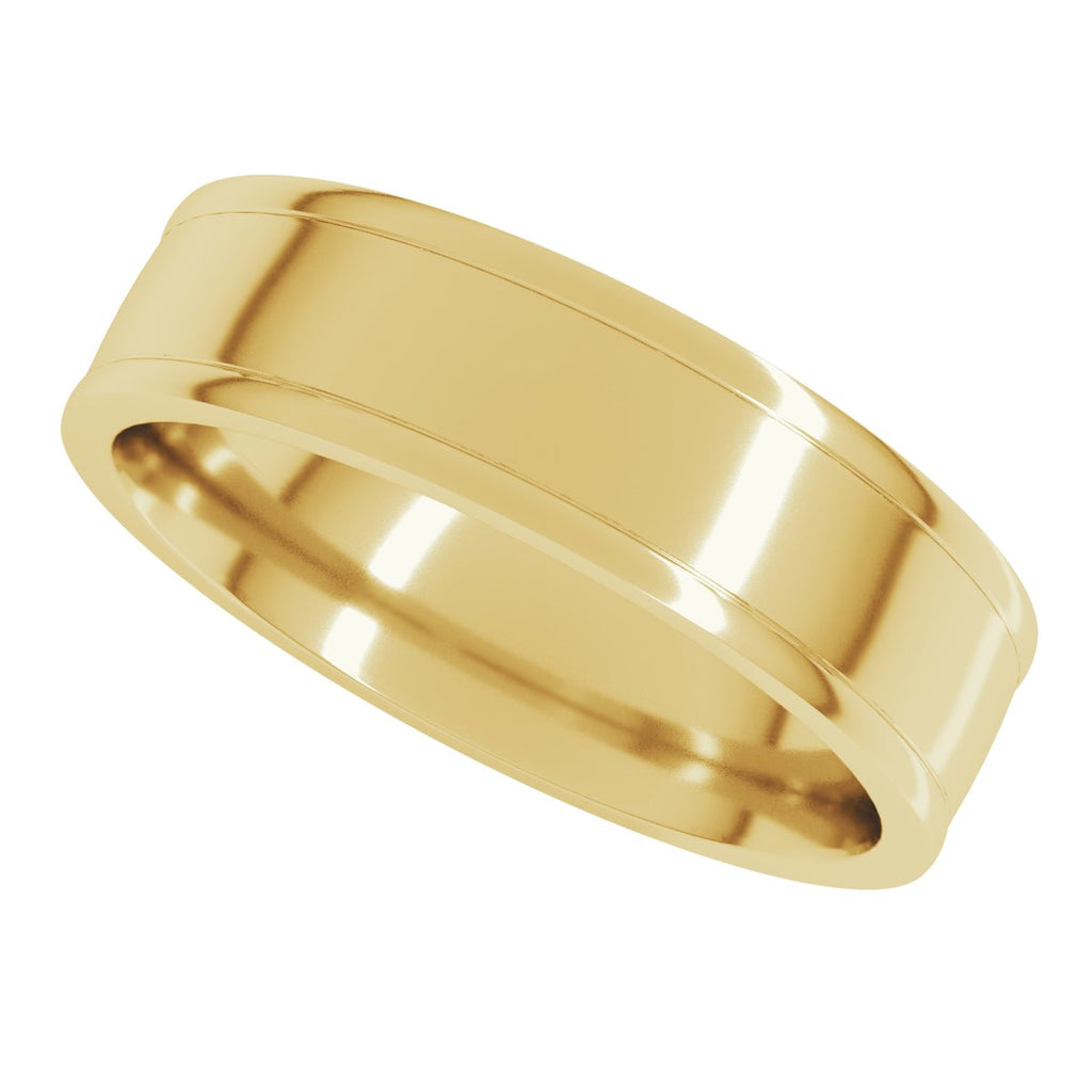 Round-Edge Grooved Comfort-Fit Half Round Band