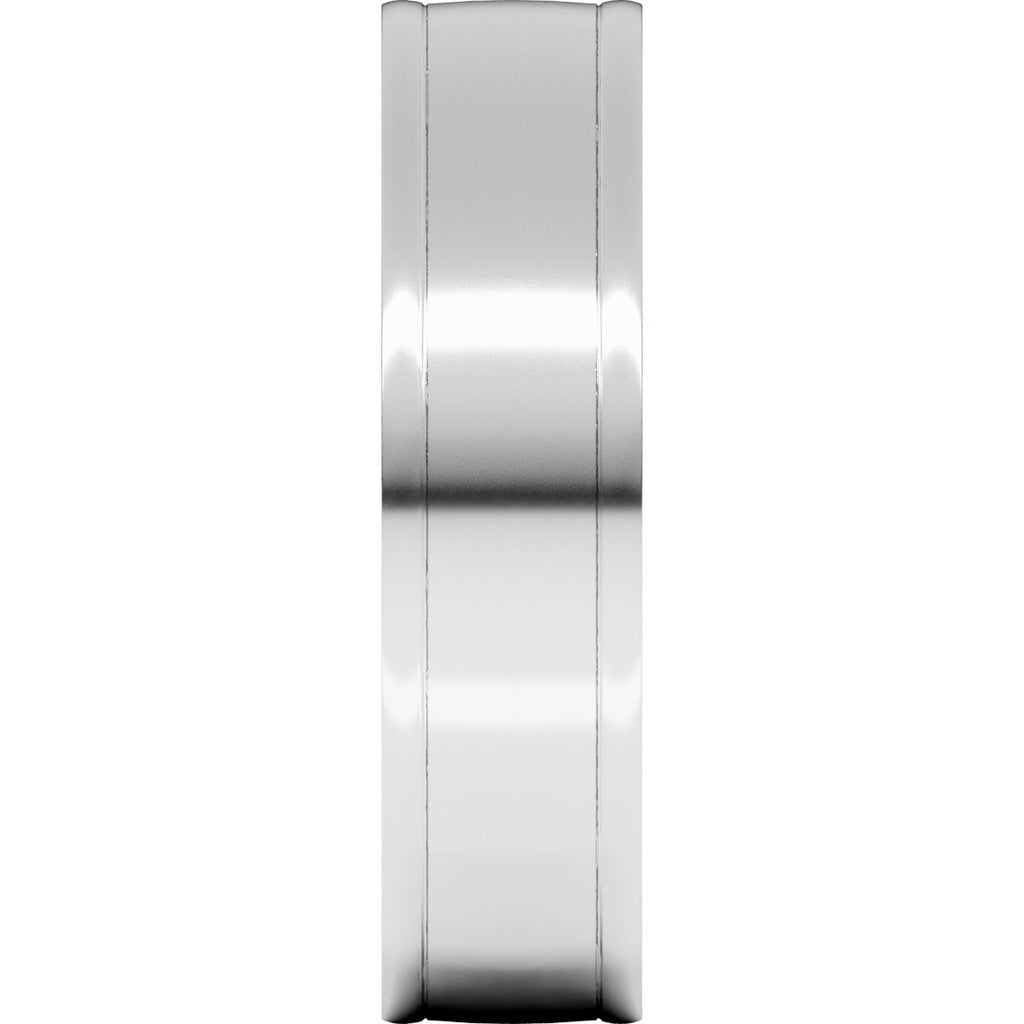 Round-Edge Grooved Comfort-Fit Half Round Band