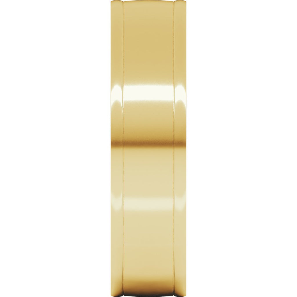 Round-Edge Grooved Comfort-Fit Half Round Band