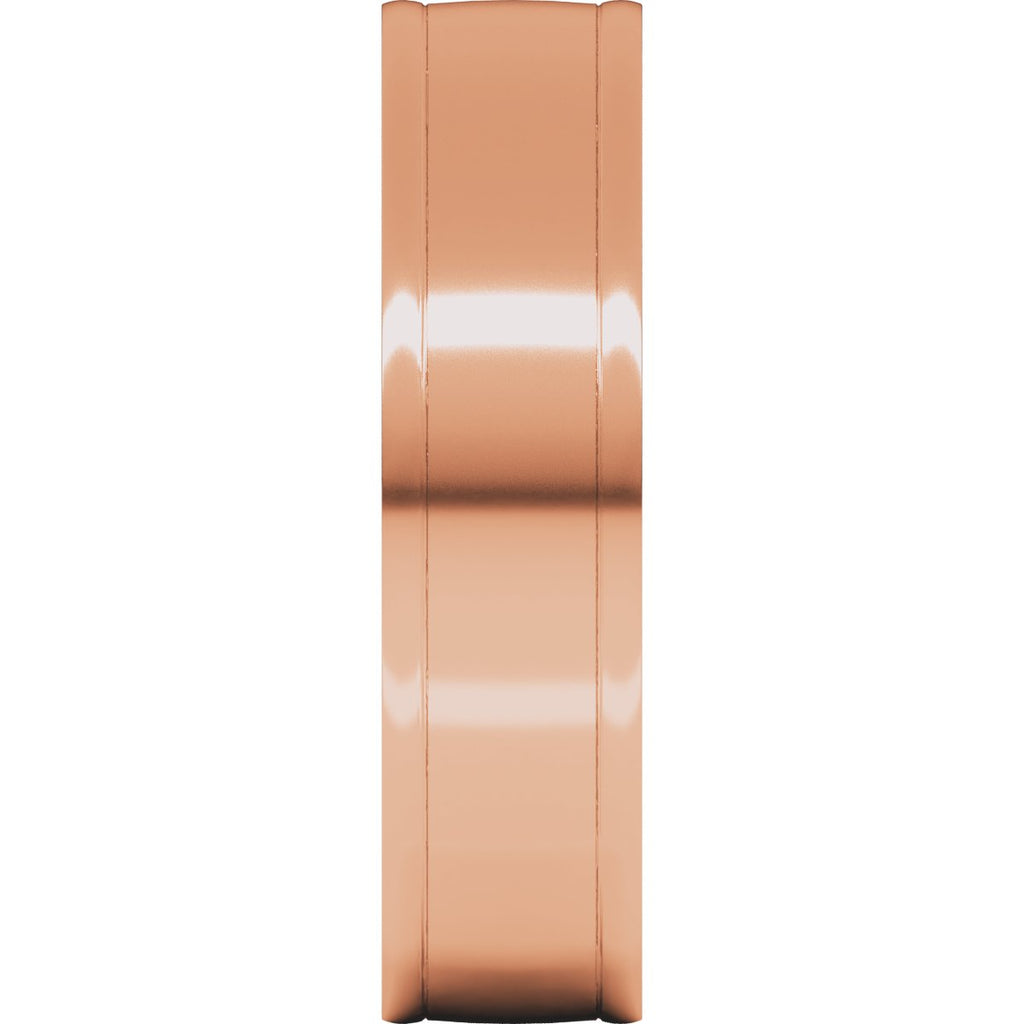 Round-Edge Grooved Comfort-Fit Half Round Band