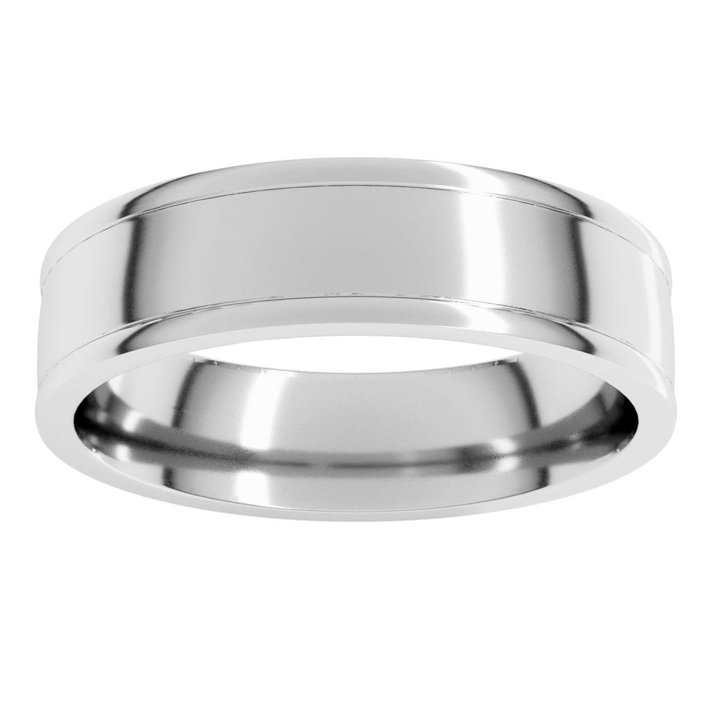 Round-Edge Grooved Comfort-Fit Half Round Band