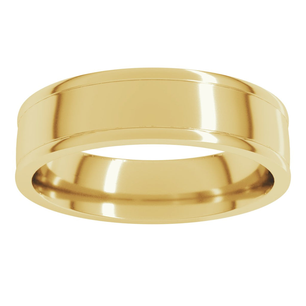 Round-Edge Grooved Comfort-Fit Half Round Band