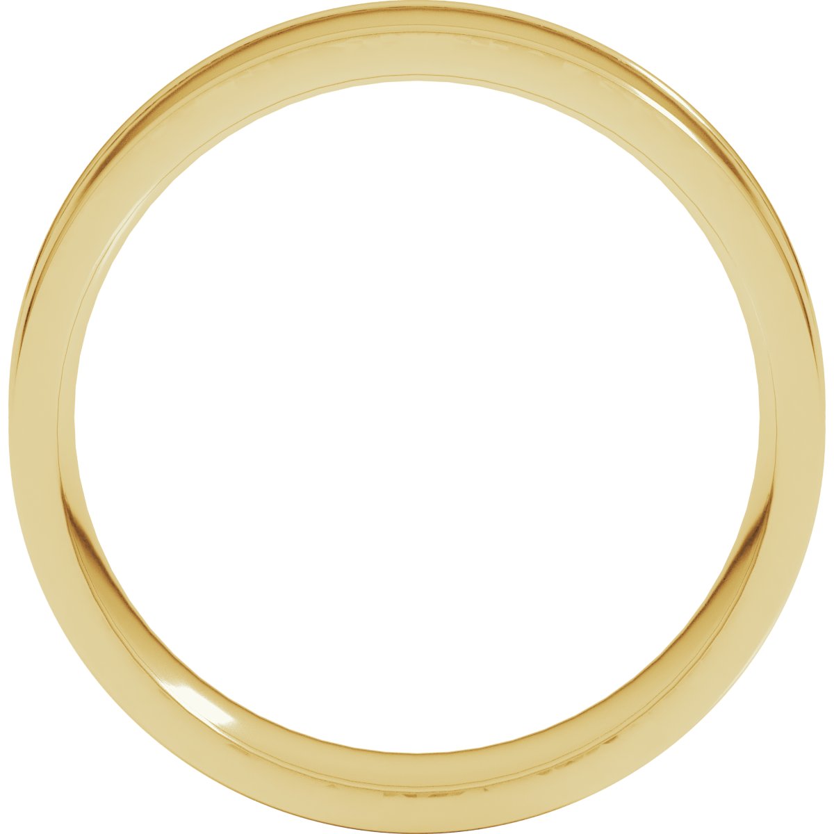 Round-Edge Grooved Comfort-Fit Half Round Band