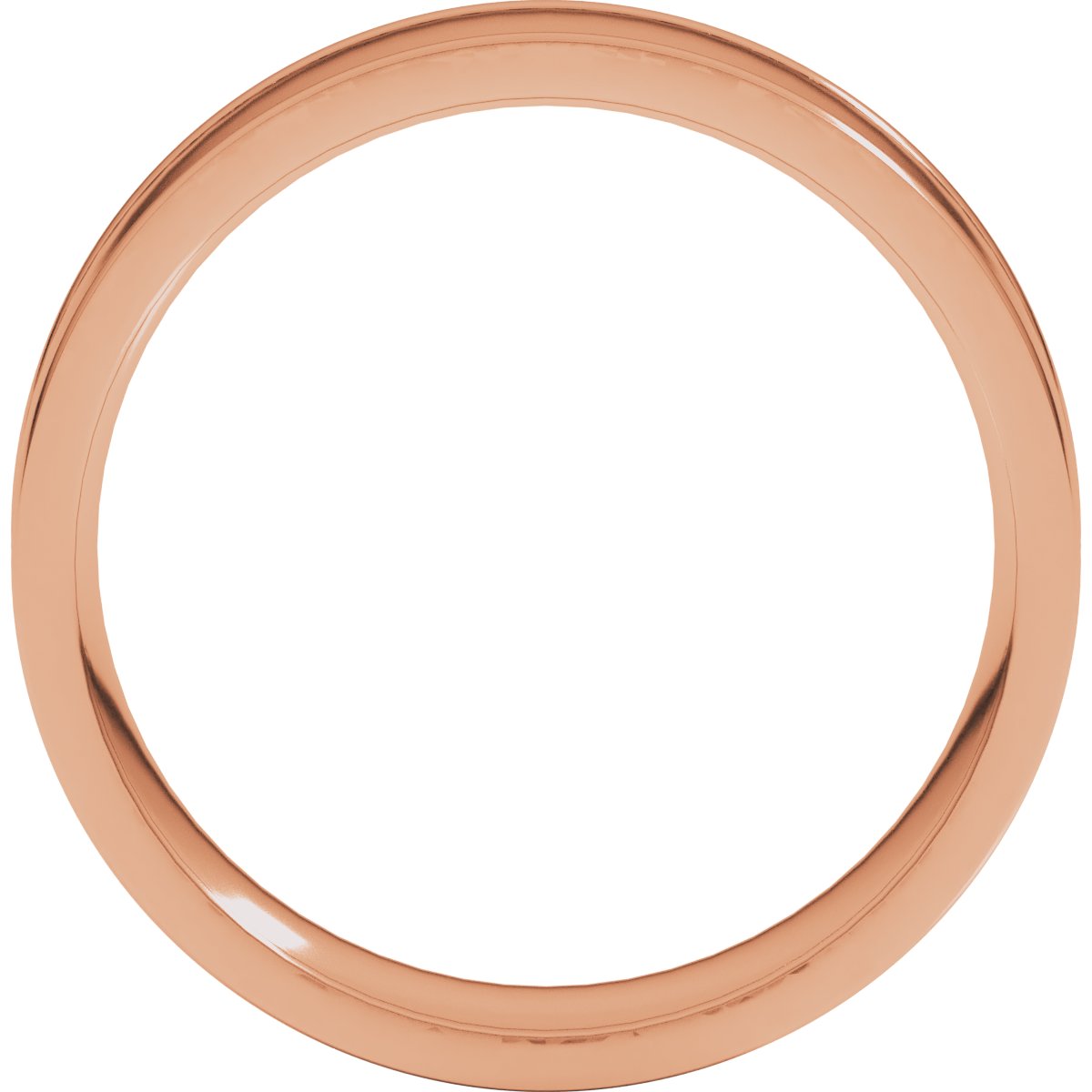 Round-Edge Grooved Comfort-Fit Half Round Band