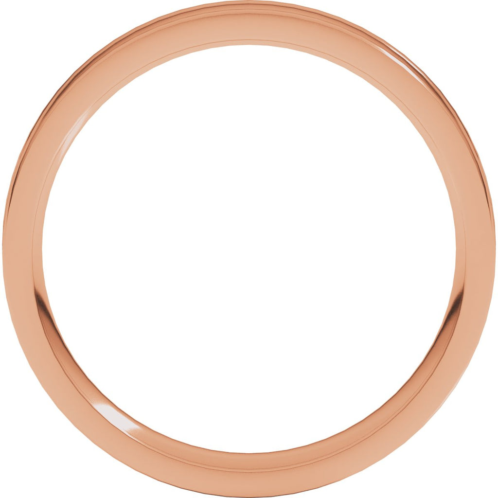 Round-Edge Grooved Comfort-Fit Half Round Band