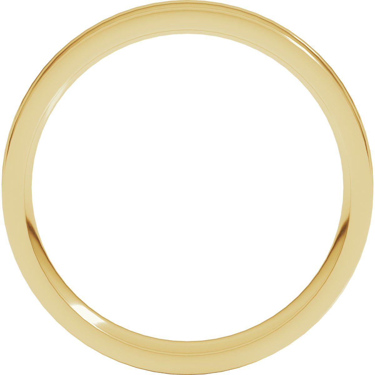 Round-Edge Grooved Comfort-Fit Half Round Band