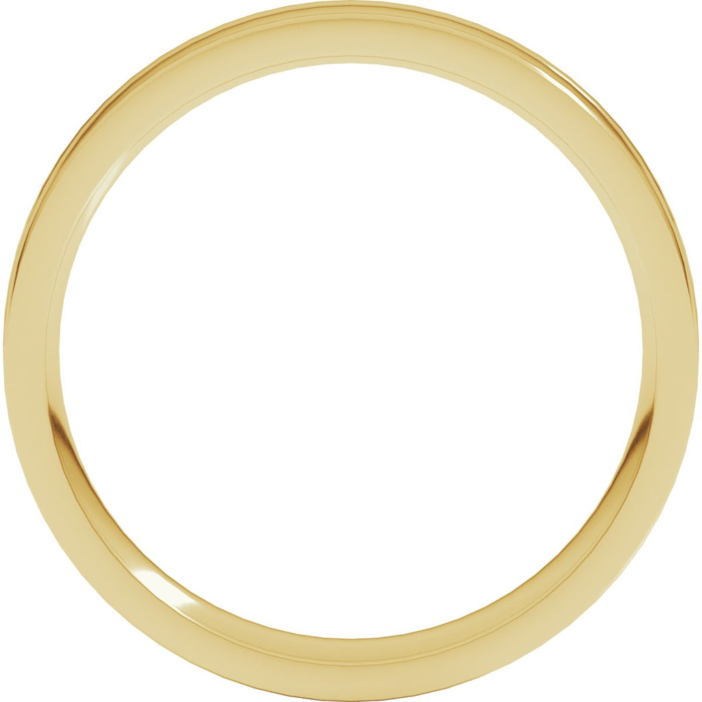 Round-Edge Grooved Comfort-Fit Half Round Band
