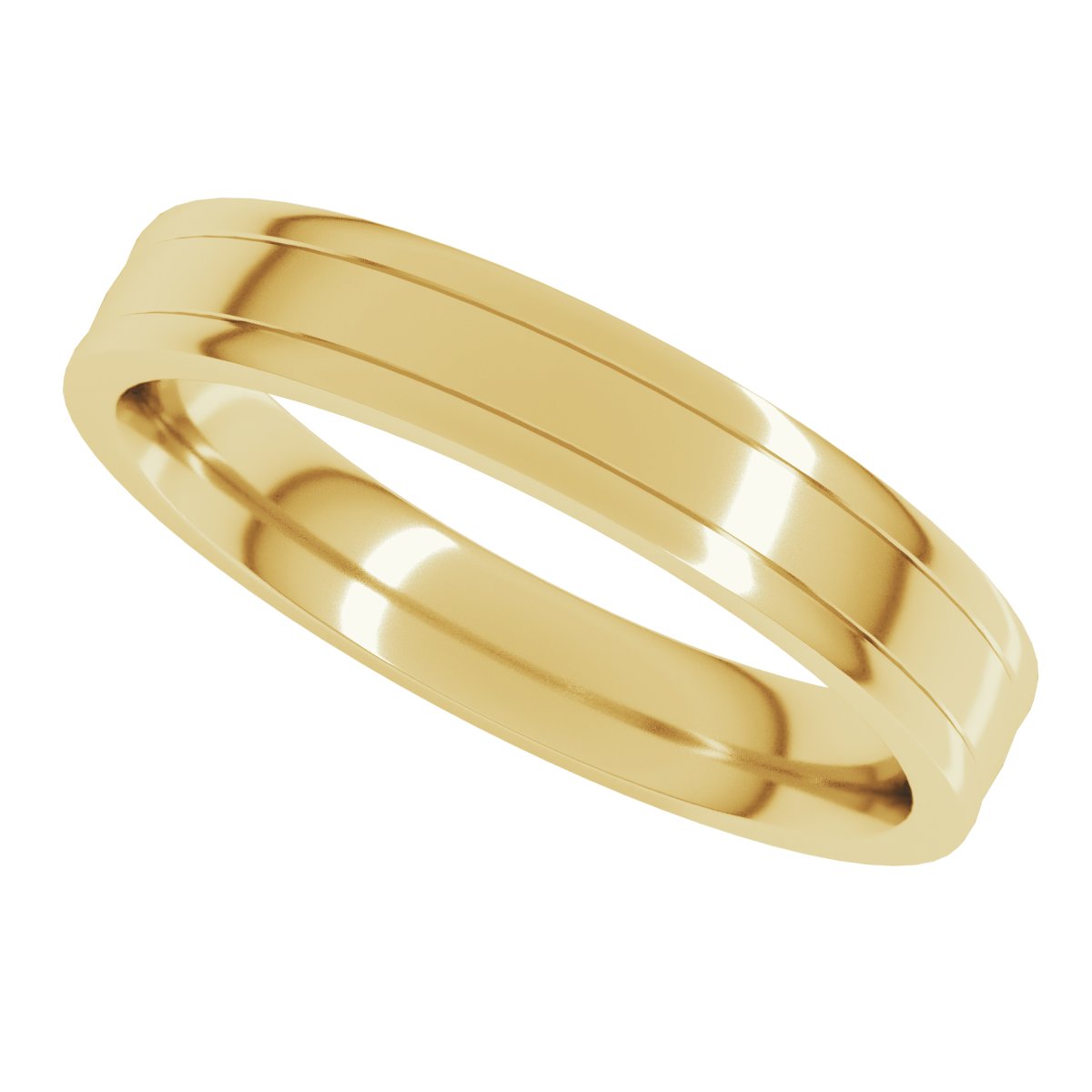 Round-Edge Grooved Comfort-Fit Half Round Band