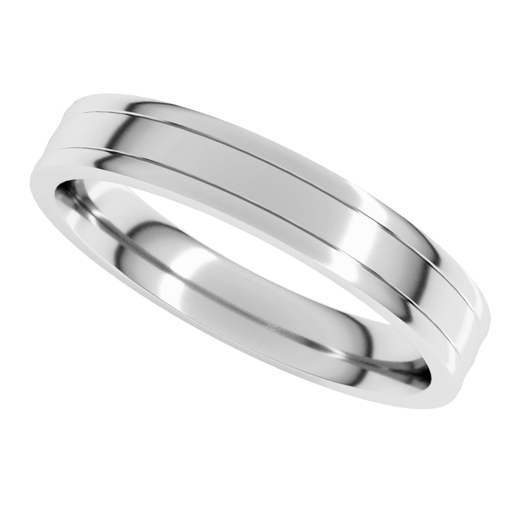 Round-Edge Grooved Comfort-Fit Half Round Band