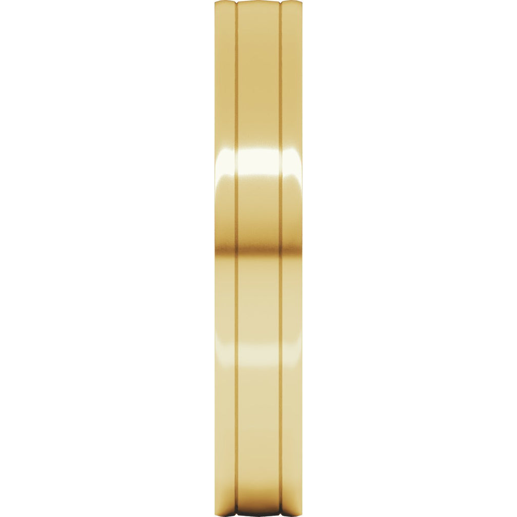 Round-Edge Grooved Comfort-Fit Half Round Band