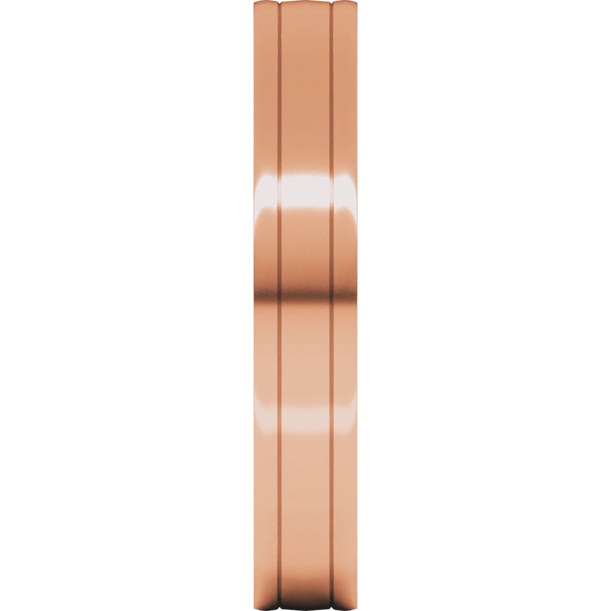 Round-Edge Grooved Comfort-Fit Half Round Band