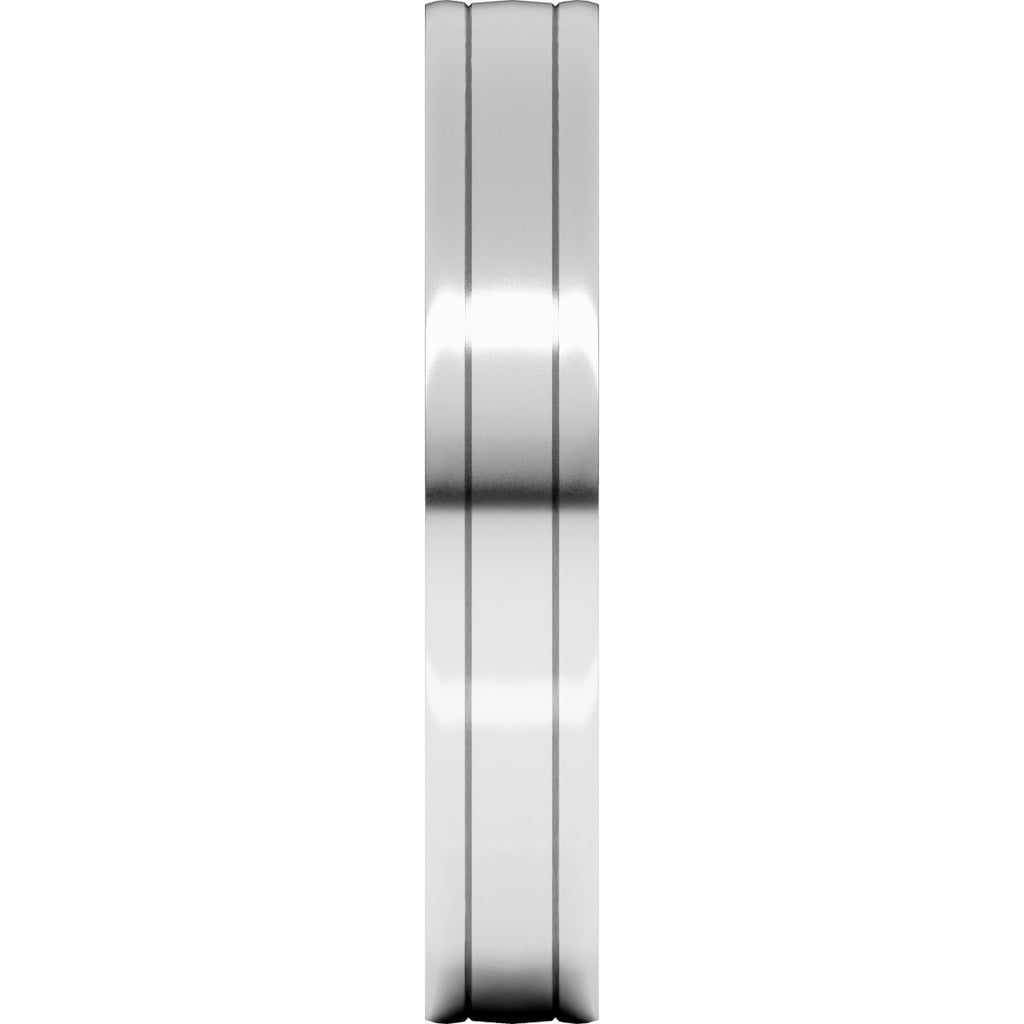 Round-Edge Grooved Comfort-Fit Half Round Band