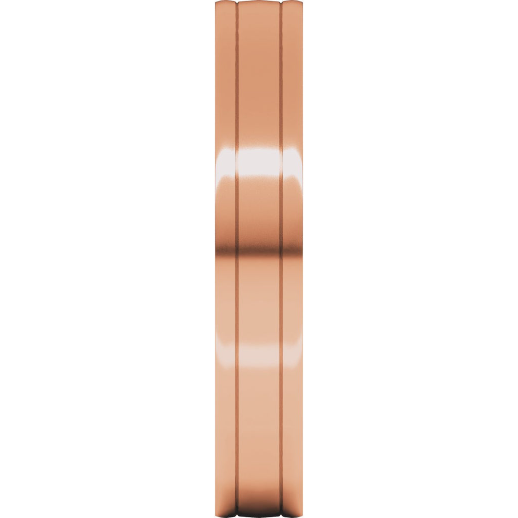 Round-Edge Grooved Comfort-Fit Half Round Band