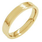 Round-Edge Grooved Comfort-Fit Half Round Band