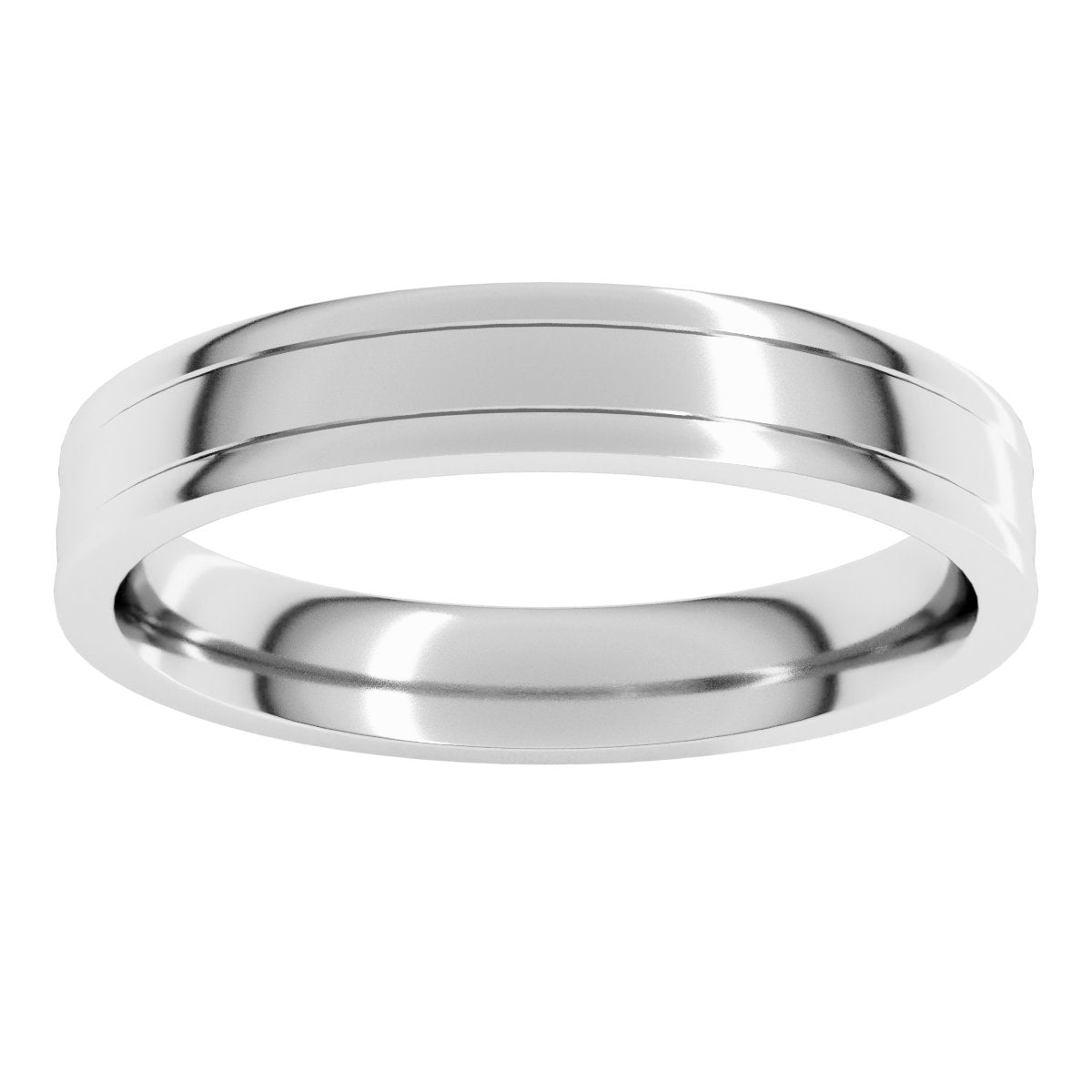 Round-Edge Grooved Comfort-Fit Half Round Band
