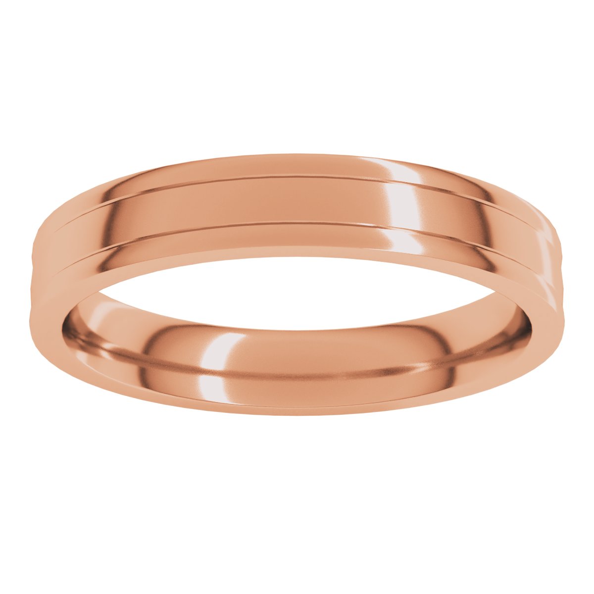 Round-Edge Grooved Comfort-Fit Half Round Band