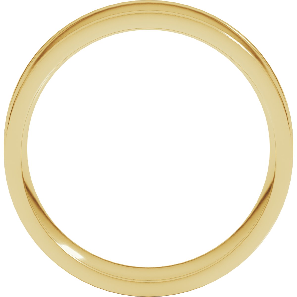 Round-Edge Grooved Comfort-Fit Half Round Band