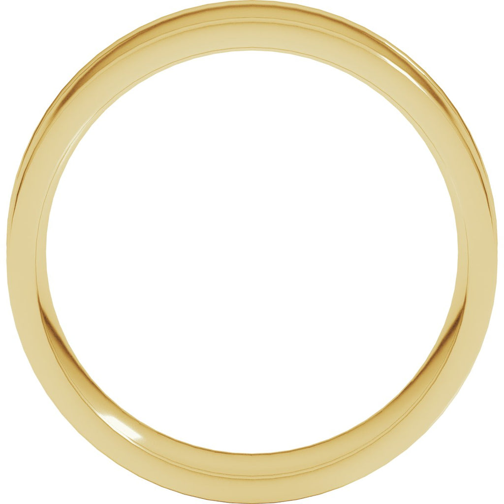 Round-Edge Grooved Comfort-Fit Half Round Band