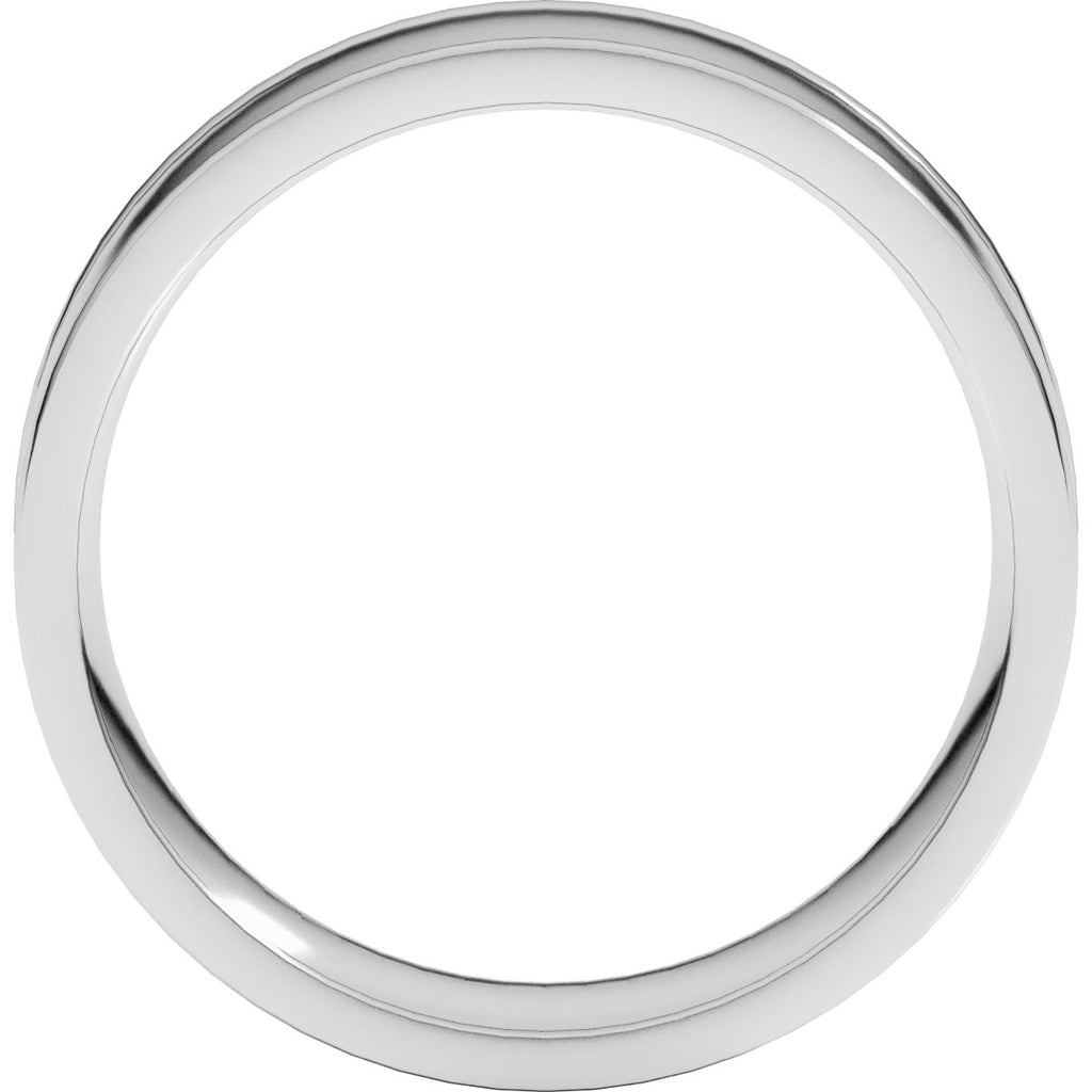 Round-Edge Grooved Comfort-Fit Half Round Band