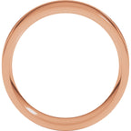 Round-Edge Grooved Comfort-Fit Half Round Band