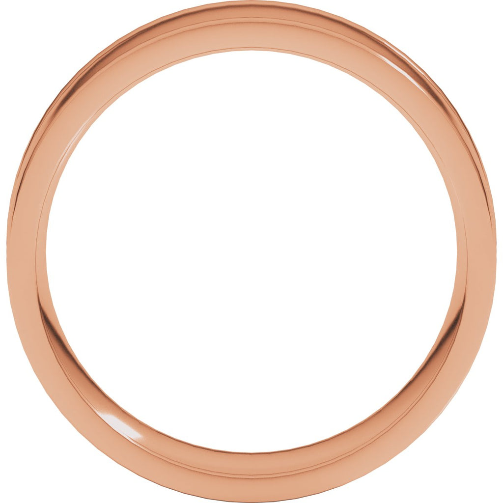 Round-Edge Grooved Comfort-Fit Half Round Band
