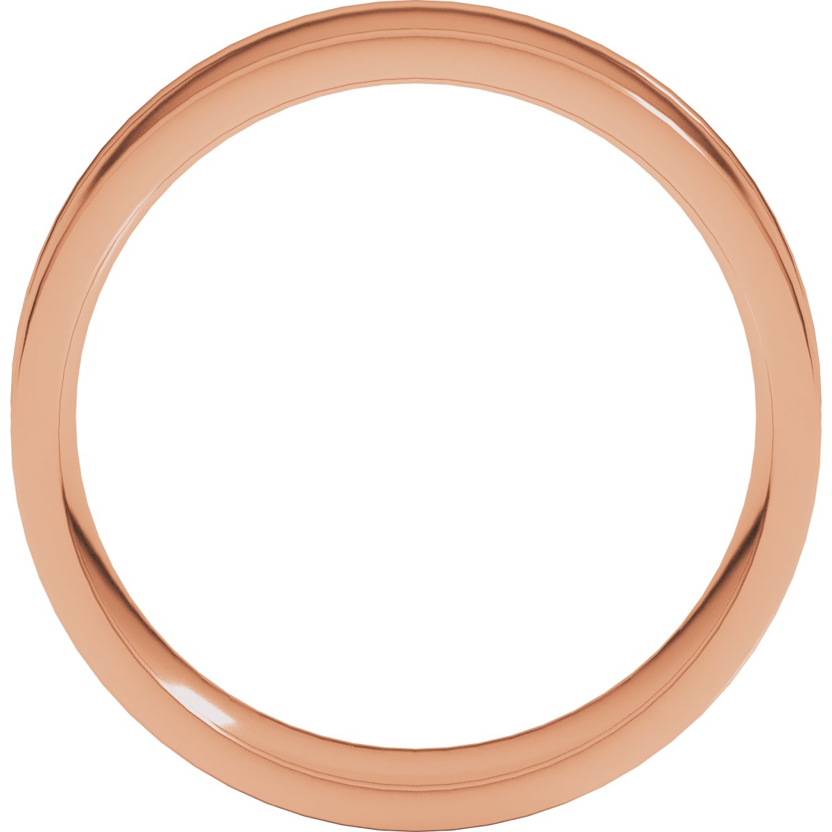 Round-Edge Grooved Comfort-Fit Half Round Band