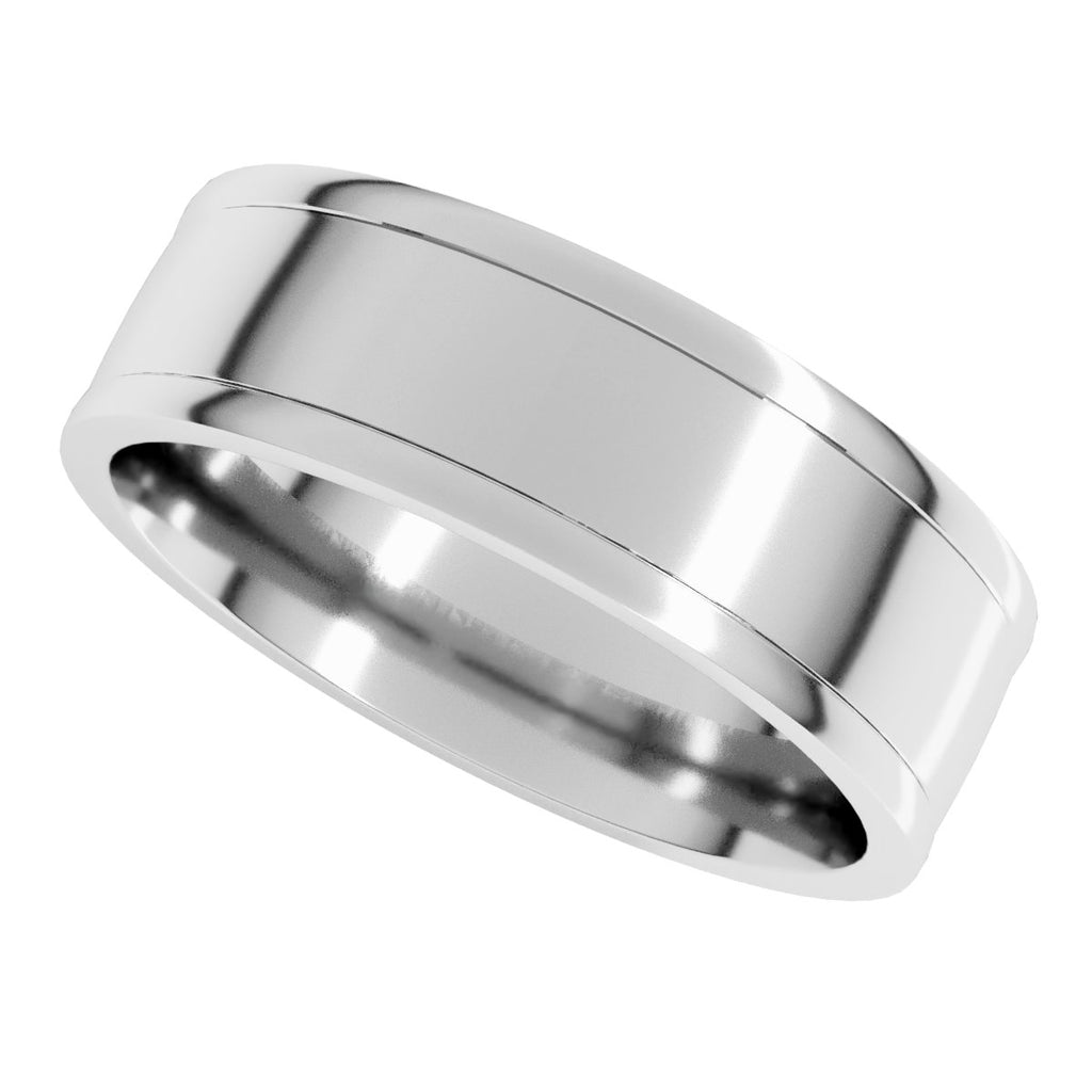 Round-Edge Grooved Comfort-Fit Half Round Band