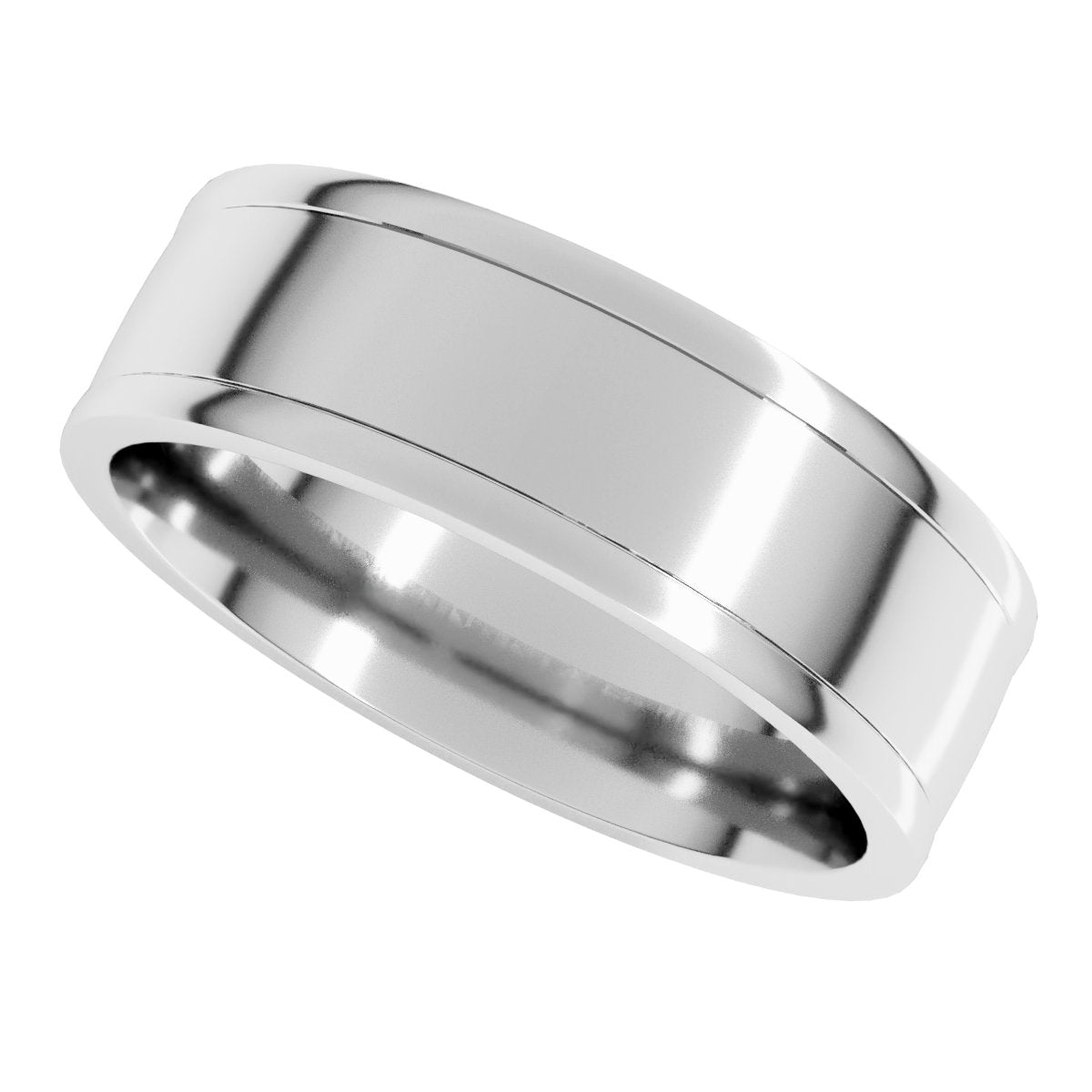 Round-Edge Grooved Comfort-Fit Half Round Band