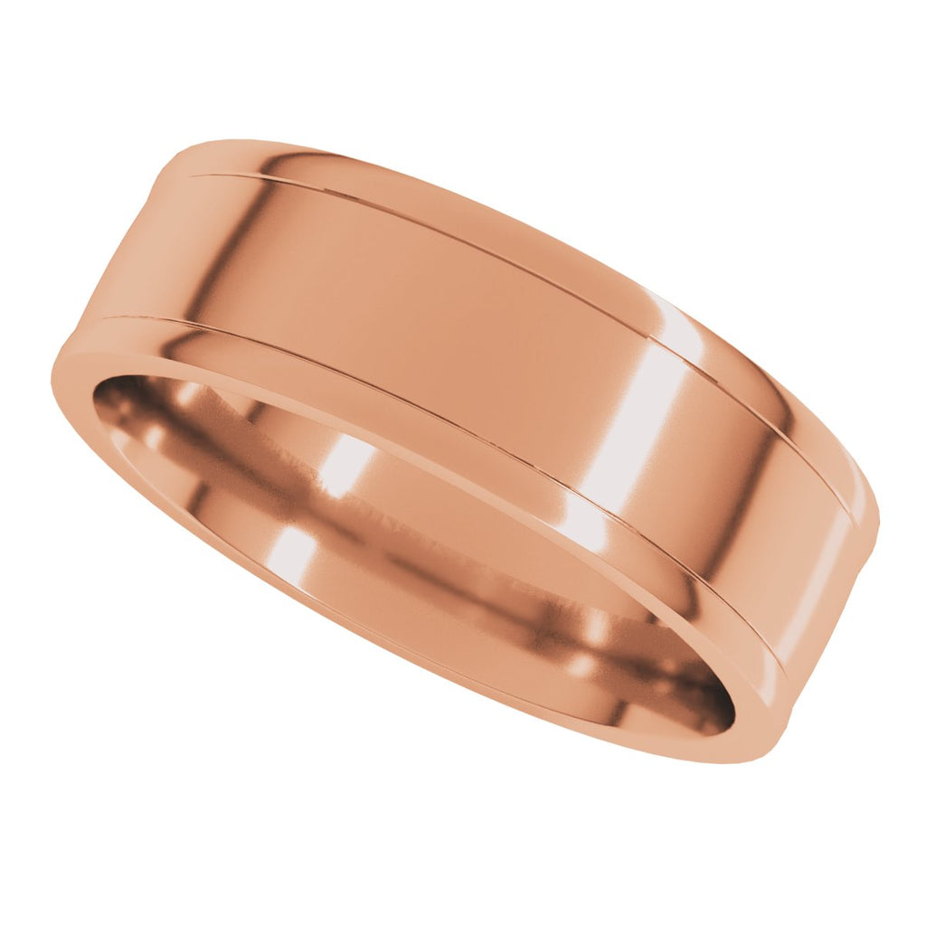 Round-Edge Grooved Comfort-Fit Half Round Band