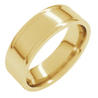 Round-Edge Grooved Comfort-Fit Half Round Band
